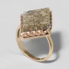 Antique 1800s 14k Gold and Golden Quartz Ring