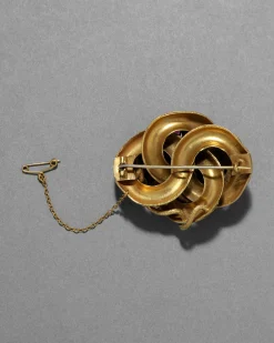 Antique 1800s 14k Gold Fill & Faceted Rhodolite Garnet Pin