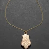 Antique 1910s 14k Gold Hand Etched Unique Shape Locket Pendant Necklace