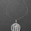 Antique 1920s Sterling Silver Cross Locket Pendant Necklace