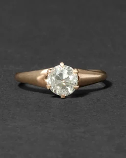 Antique Victorian 14k Rose Gold with Natural Diamond Ring