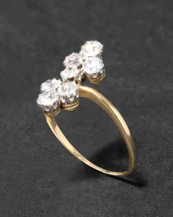 Antique Victorian 1880s 14k Gold & Diamond Ring