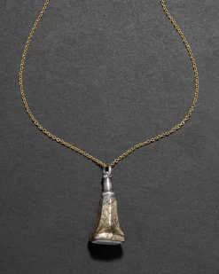 Antique Victorian 1800s 14k Gold FIll & White Onyx Watch Fob Necklace