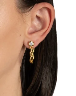 Asterales Chain Linked Front Back Earring