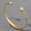 Asterales Crystal Skinny Capped Cuff Bracelet