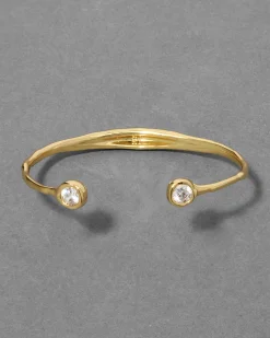 Asterales Crystal Skinny Capped Cuff Bracelet