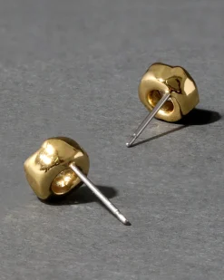 Asterales Molten Bezel Stud Earring- Gold