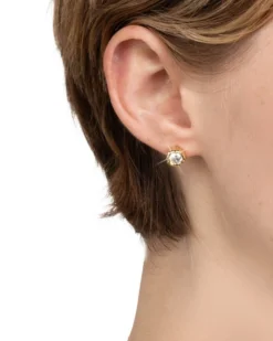 Asterales Molten Bezel Stud Earring- Gold