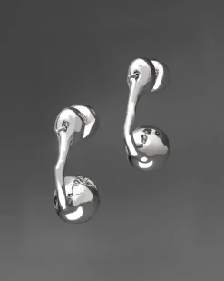 Asterales Silver Molten Front Back Earring