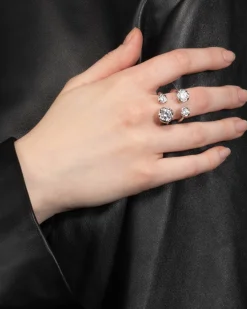 Asterales Silver Open Ring