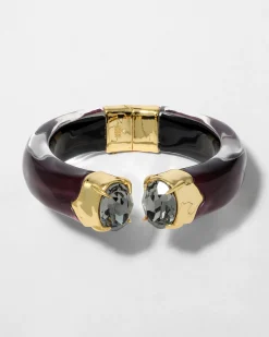 Bonbon Crystal Lucite Hinge Bracelet- Black Cherry