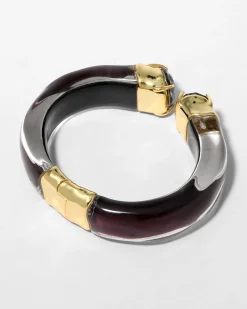 Bonbon Crystal Lucite Hinge Bracelet- Black Cherry