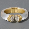Bonbon Crystal Lucite Hinge Bracelet- Silver