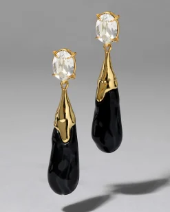 Bonbon Crystal Small Teardrop Earring- Onyx