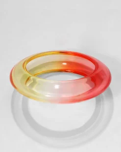 Bonbon Lucite Saucer Bangle Bracelet- Sunset