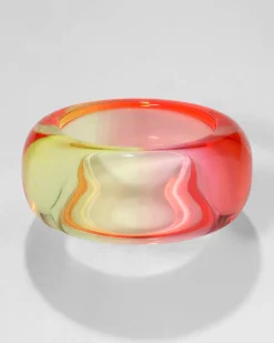 Bonbon Lucite Wide Bangle Bracelet- Sunset