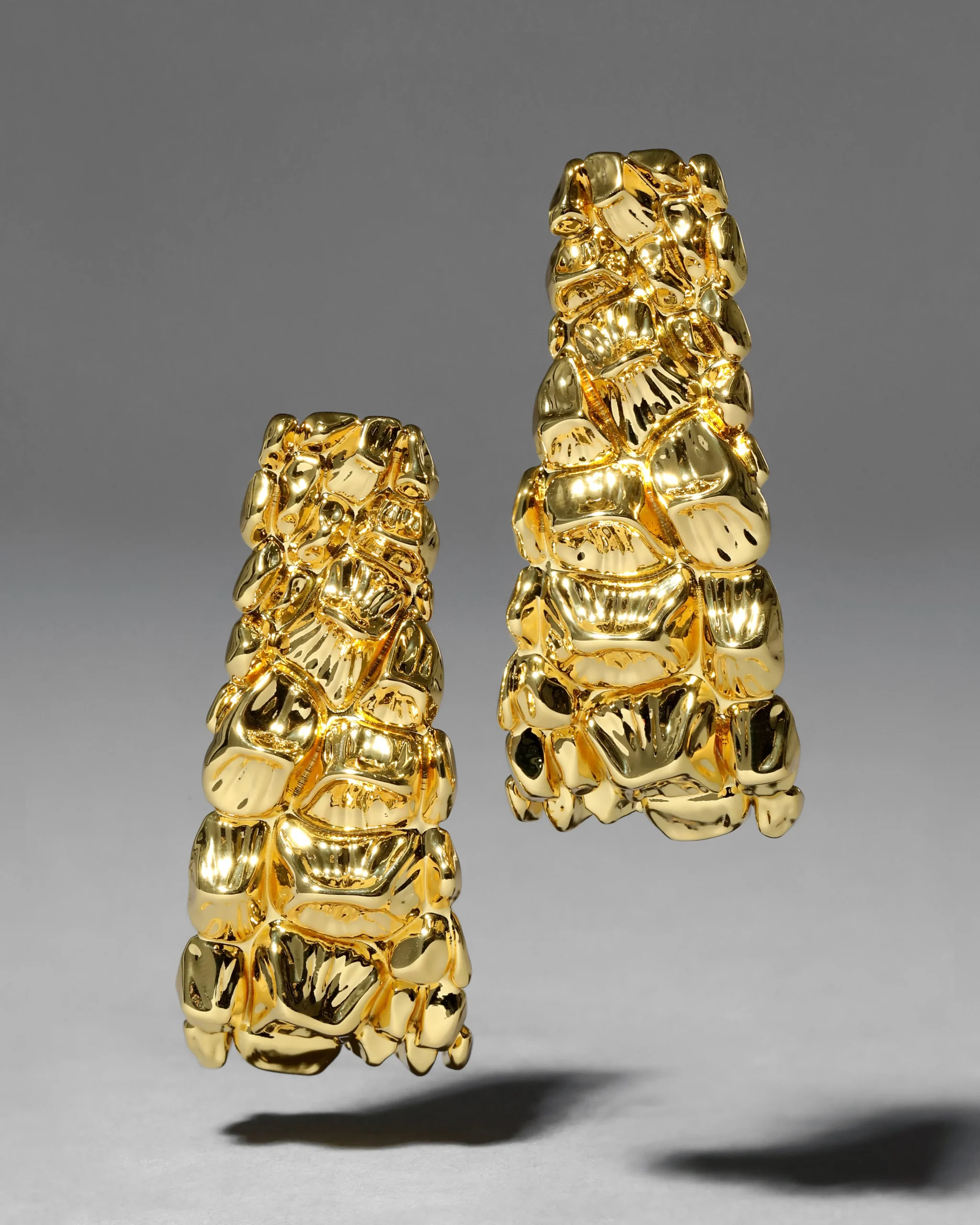 Brut Gold Croco Hoop Earring