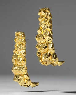 Brut Gold Croco Hoop Earring