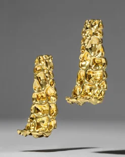 Brut Gold Croco Hoop Earring