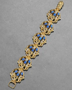 Brut Gold Lapis Line Bracelet