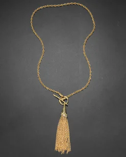 Brut Gold Long Tassel Necklace