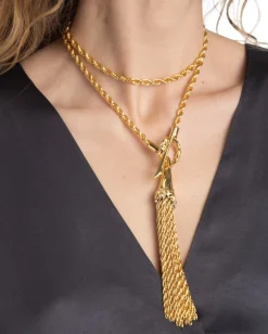Brut Gold Long Tassel Necklace