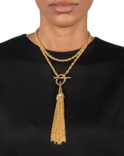 Brut Gold Long Tassel Necklace