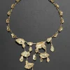 Brut Gold Mosaic Cascade Necklace