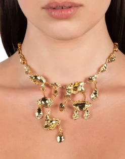Brut Gold Mosaic Cascade Necklace