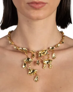 Brut Gold Mosaic Cascade Necklace