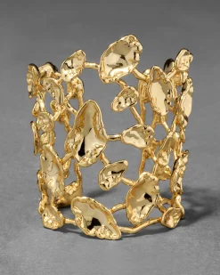 Brut Gold Mosaic Wide Cuff Bracelet