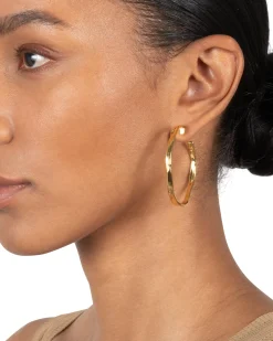 Brut Gold Skinny Hoop Earring