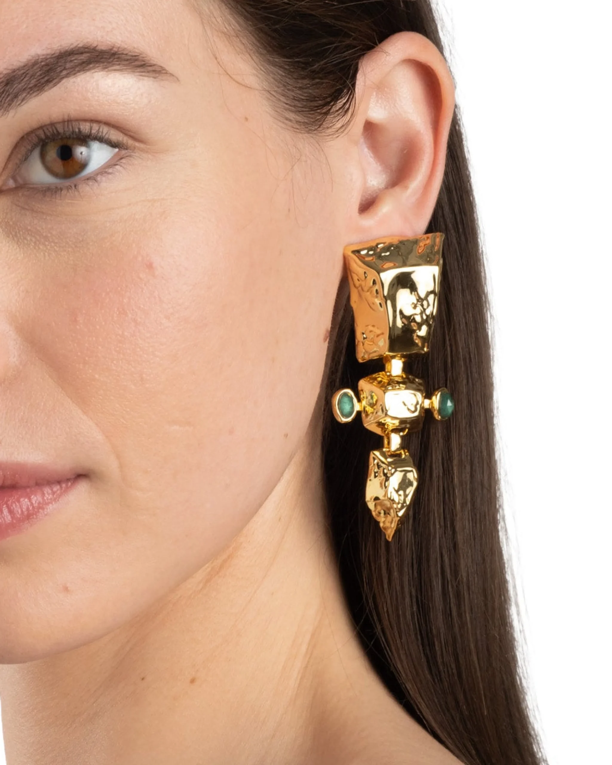 Brut Gold Totem Clip Earring