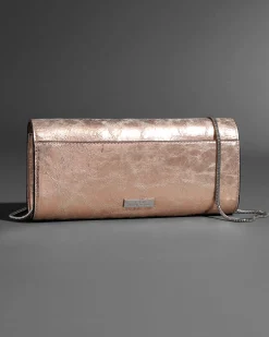 Crystal Curve Clutch- Crushed Rose Gold