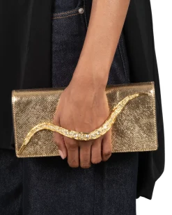 Crystal Curve Clutch- Gold
