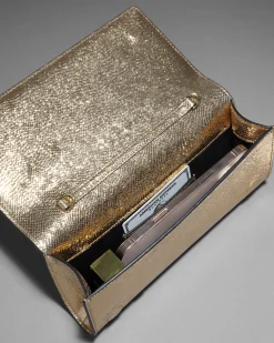 Crystal Curve Clutch- Gold