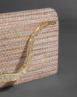 Crystal Curve Clutch- Sunset Blush