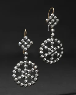 Cut Steel Medium Spoke Wire Drop Earring