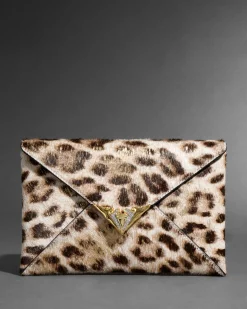 Envelope Clutch- Metallic Leopard