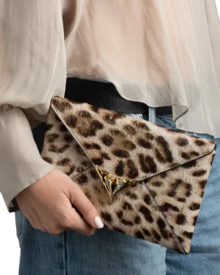 Envelope Clutch- Metallic Leopard