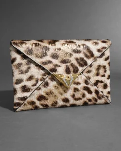 Envelope Clutch- Metallic Leopard