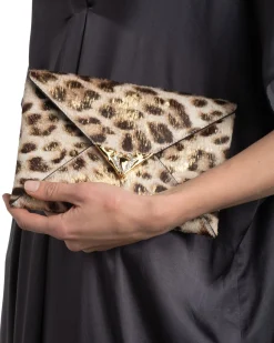 Envelope Clutch- Metallic Leopard