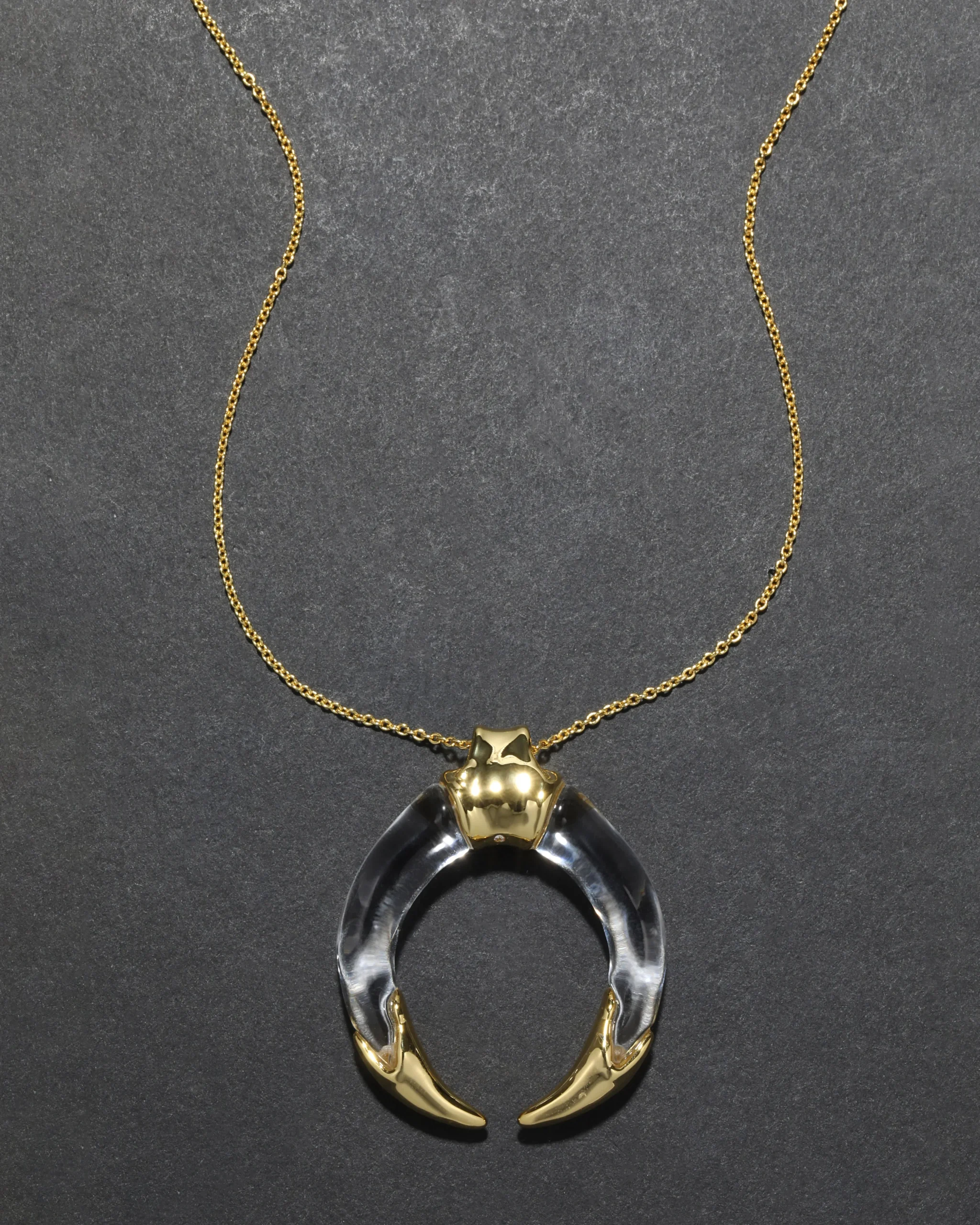 Gilded Tusk Lucite Necklace