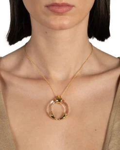 Gilded Tusk Lucite Necklace