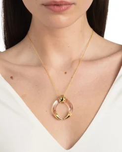 Gilded Tusk Lucite Necklace