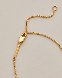 Gold Capped Crescent Lucite Necklace- Silver