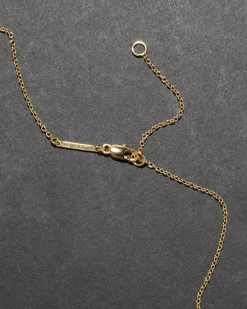 Gold Capped Crescent Necklace- White Opal
