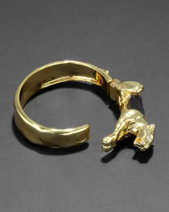 Gold Panther Jelly Belly Hinge Bracelet