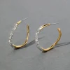 Gold Two Tone Pave Hoop Earring