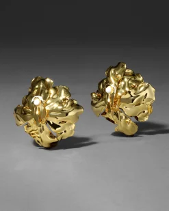 Jardin Gold Rose Clip Earring